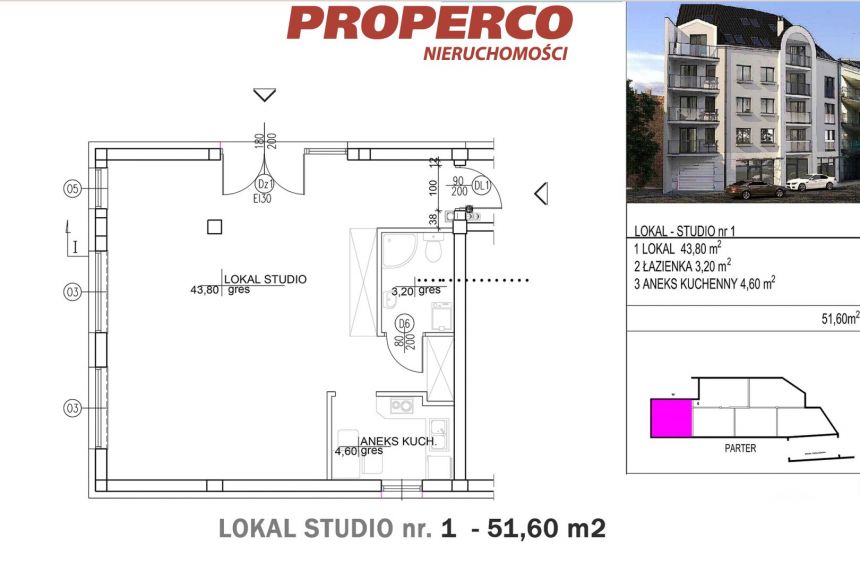 Lokal usługowy 51,60m2, centrum, Kielce miniaturka 4