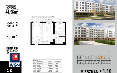 Głogów, 320 832 zł, 44.56 m2, M2