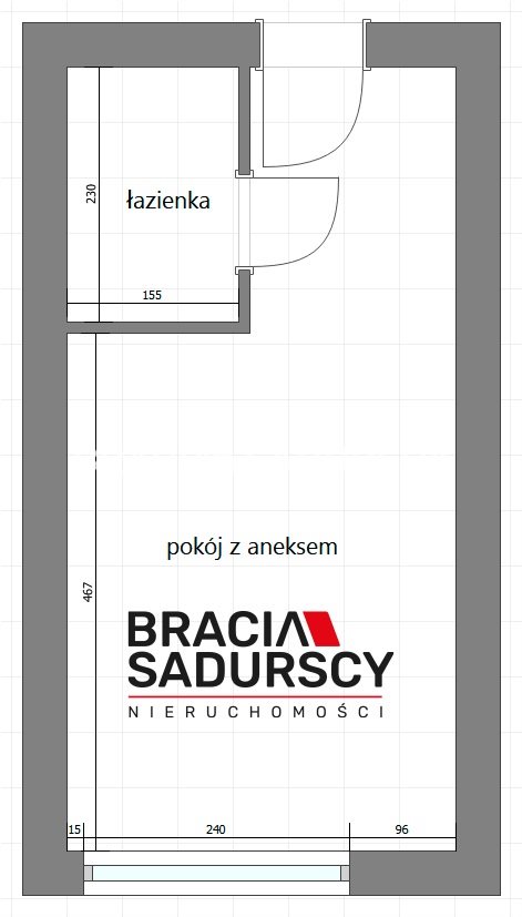 Kraków Dębniki, 430 000 zł, 23.65 m2, pietro 1/4 miniaturka 17