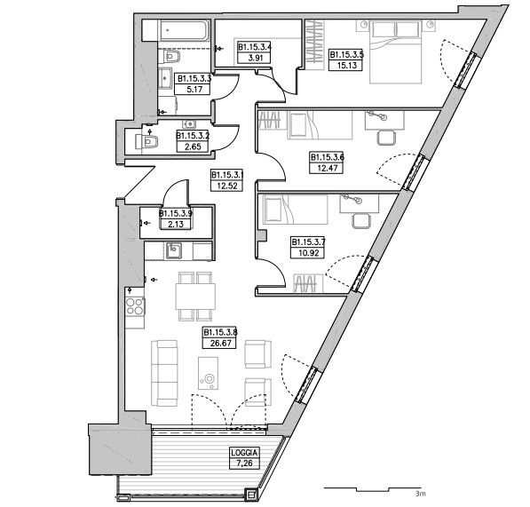 Gdynia, 2 205 372 zł, 91.57 m2, pietro 14 miniaturka 5