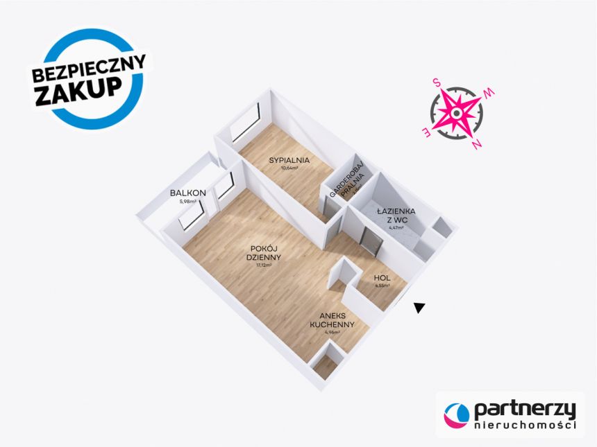 Gdańsk Przymorze, 1 495 000 zł, 44.93 m2, z balkonem miniaturka 31