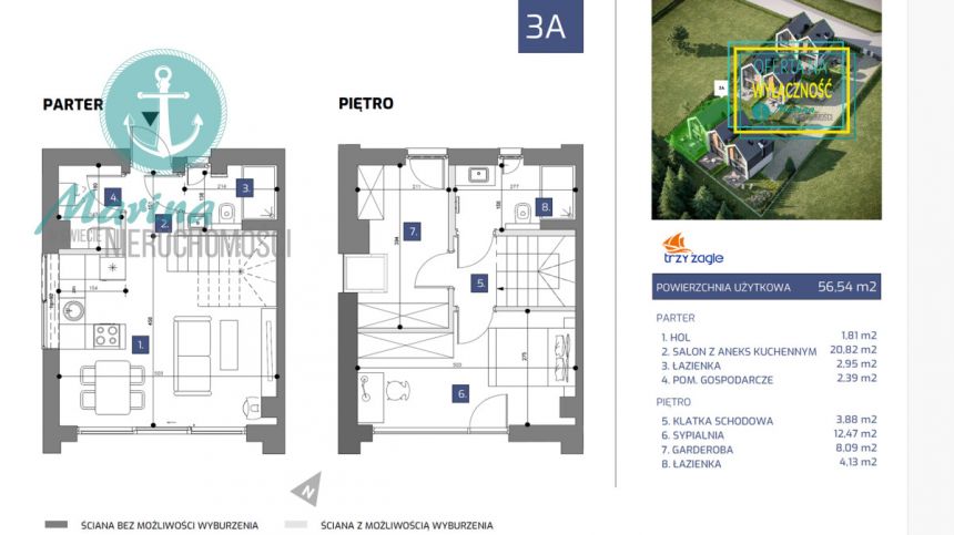 Jastrzębia Góra, 627 000 zł, 56 m2, 3 pokoje miniaturka 4