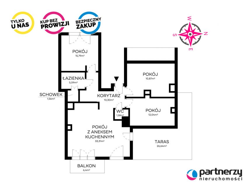 Gdańsk Piecki-Migowo, 1 149 000 zł, 91.14 m2, pietro 3/3 miniaturka 22