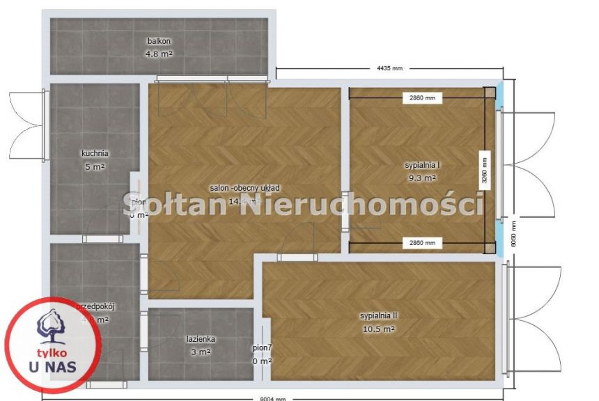 Belwederska, 3 ustawne pokoje, duży balkon ! - zdjęcie 1