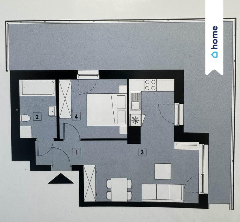 Mieszkanie 2 pokojowe 39,03m2 z dużym balkonem36m2 miniaturka 11