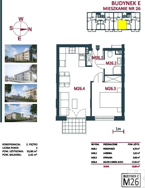 Branice nowe mieszkanie 2 pokojowe 34,8 m2 miniaturka 6