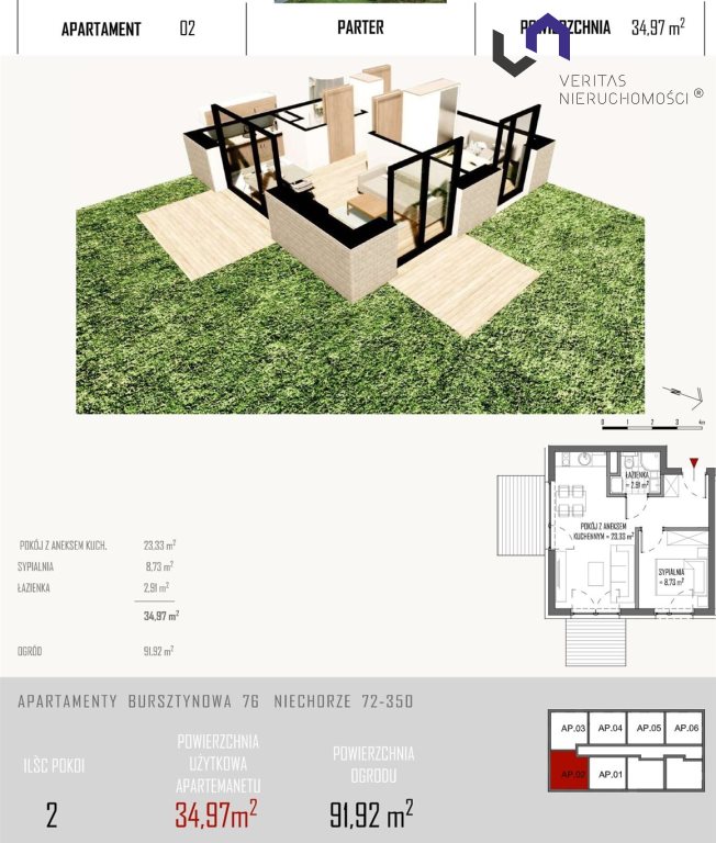 Niechorze, 709 716 zł, 34.97 m2, parter, 2 miniaturka 2