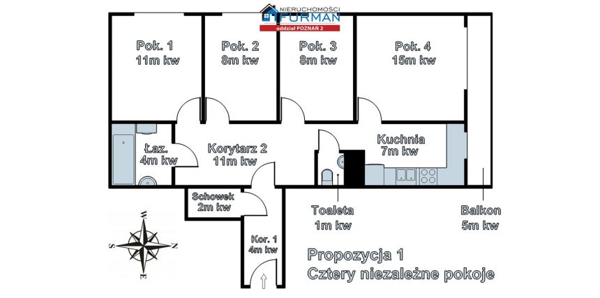 Idealny rozkład, 3 niezależne pok, Łazarz, Arena miniaturka 3